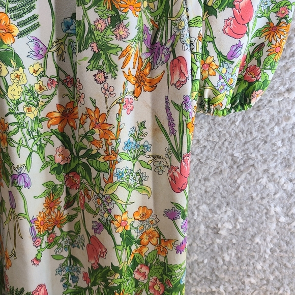 Vintage Concept Swirl 70s Bonwit Teller Floral Maxi Dress back Zip Read - Picture 8 of 16